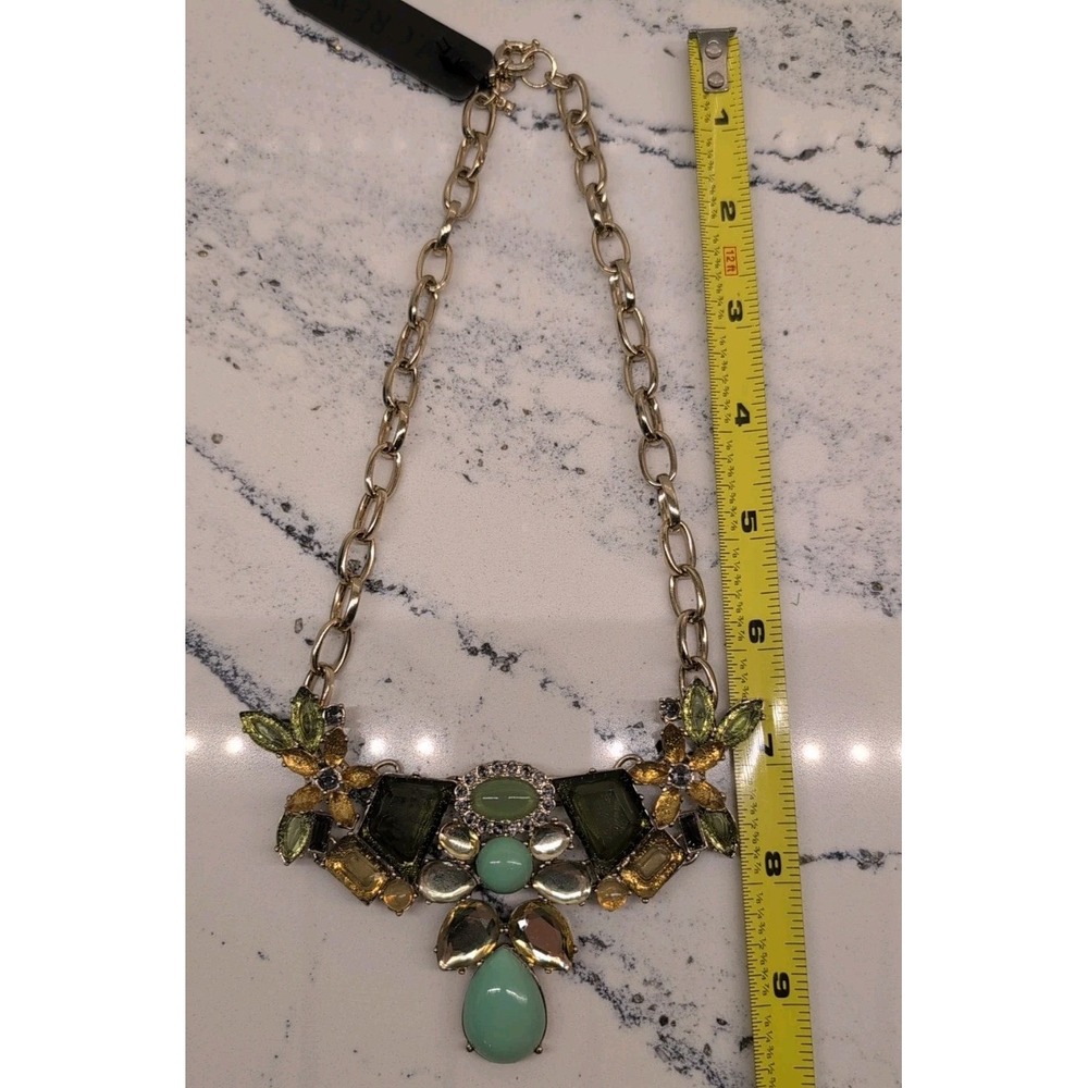 J Crew Multicolor Stone Statement Gold Tone Necklace NWT‎ - Picture 7 of 7